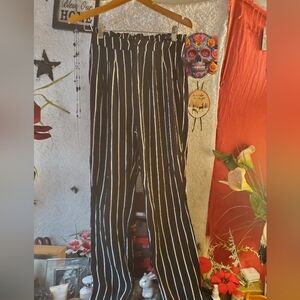 Black and White Striped Pants